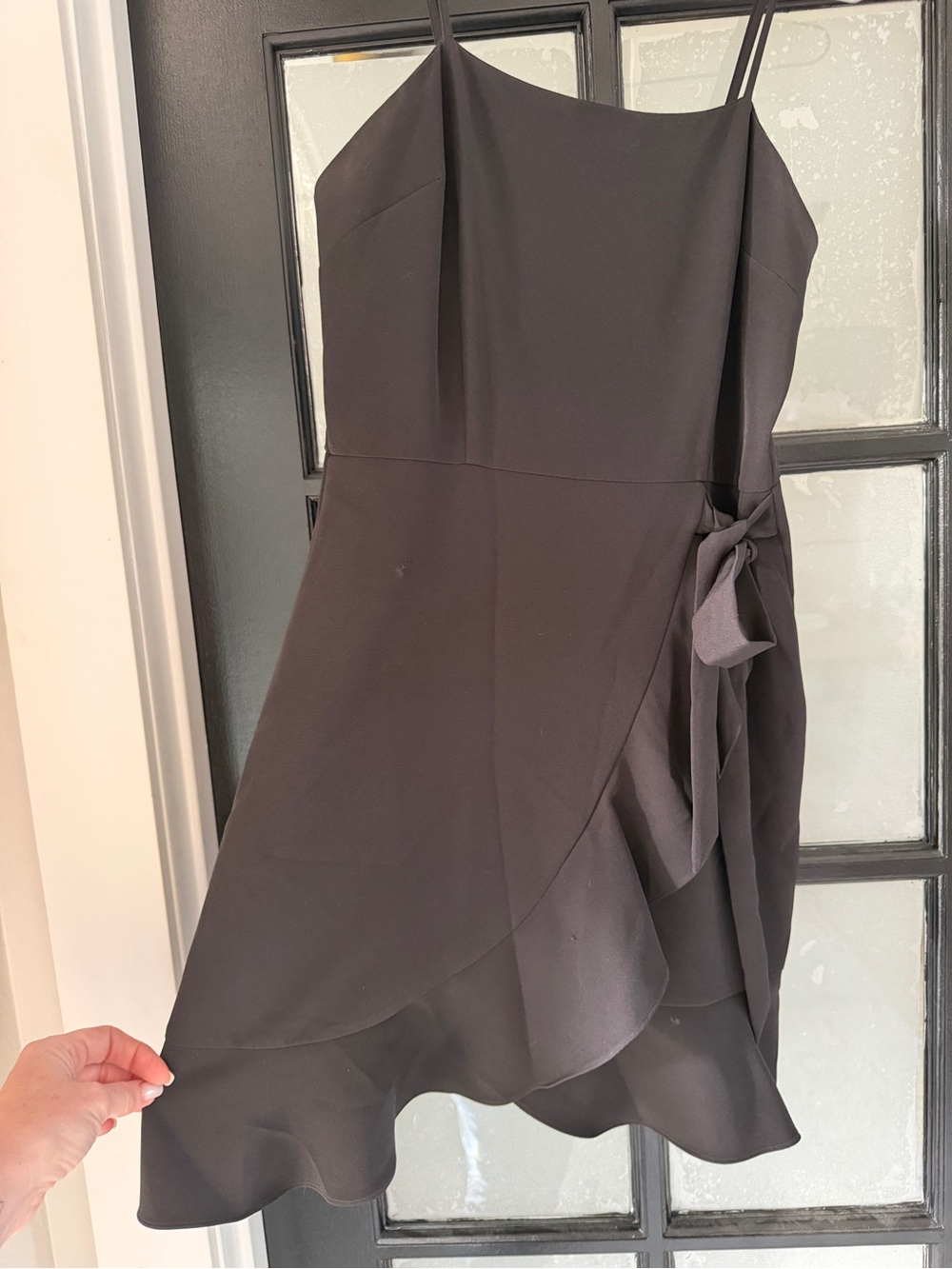Gianni Bini Black Dress with Side Tie and Ruffle SIZE 4